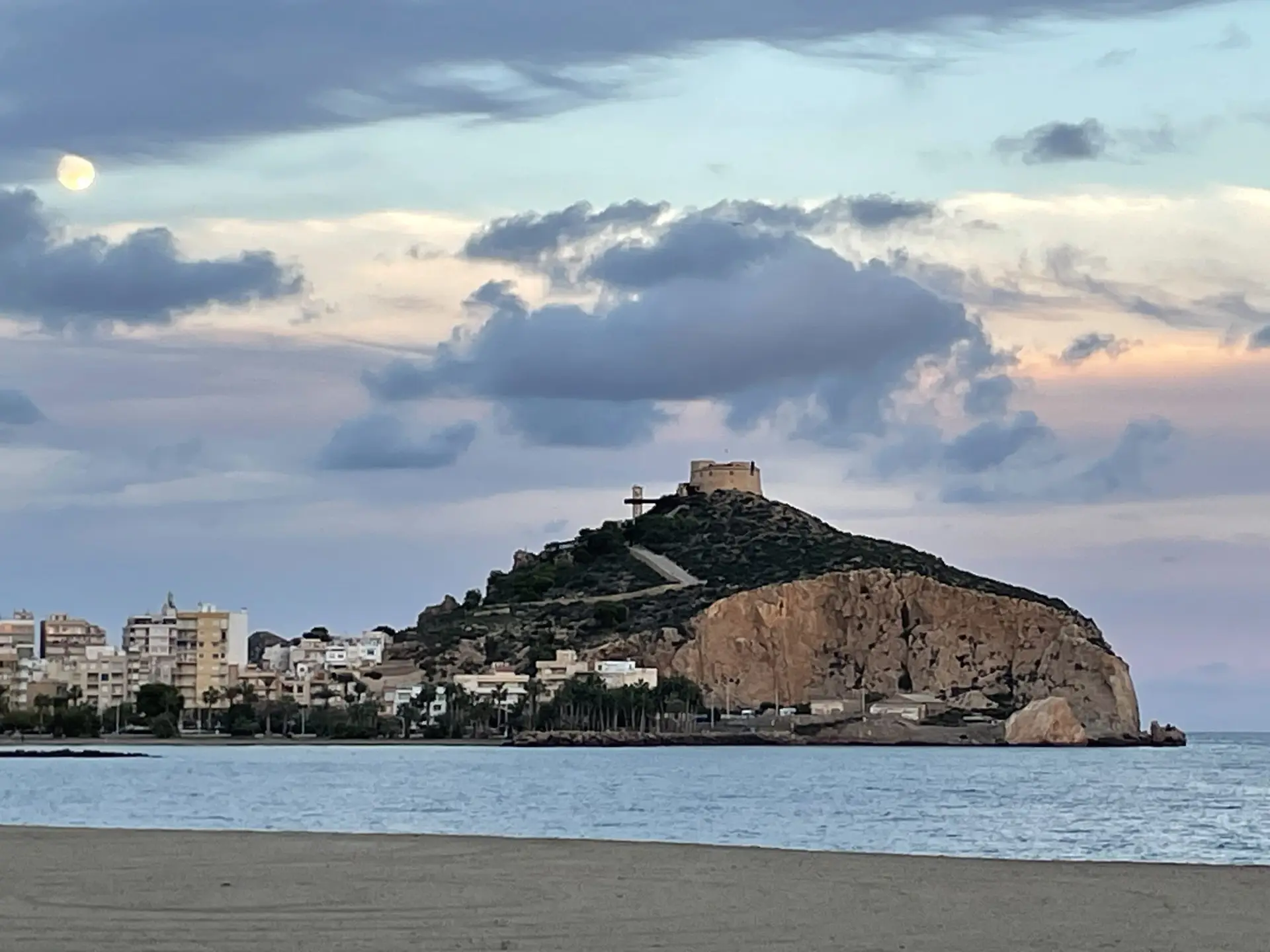 Águilas Castle overlooking the Mediterranean coast in Murcia