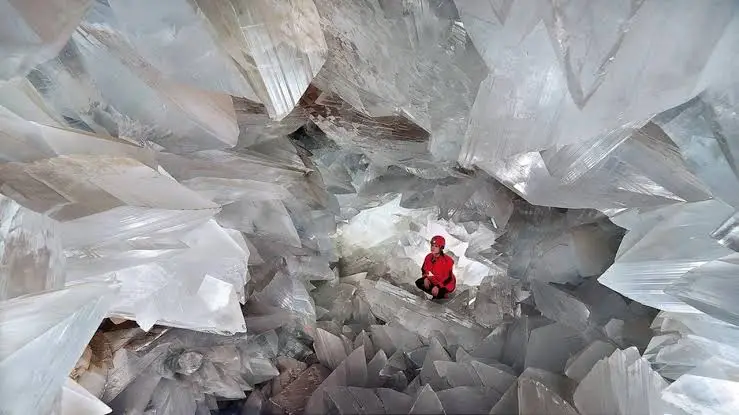 Crystal formations inside the Pulpí Geode near Casa Africa